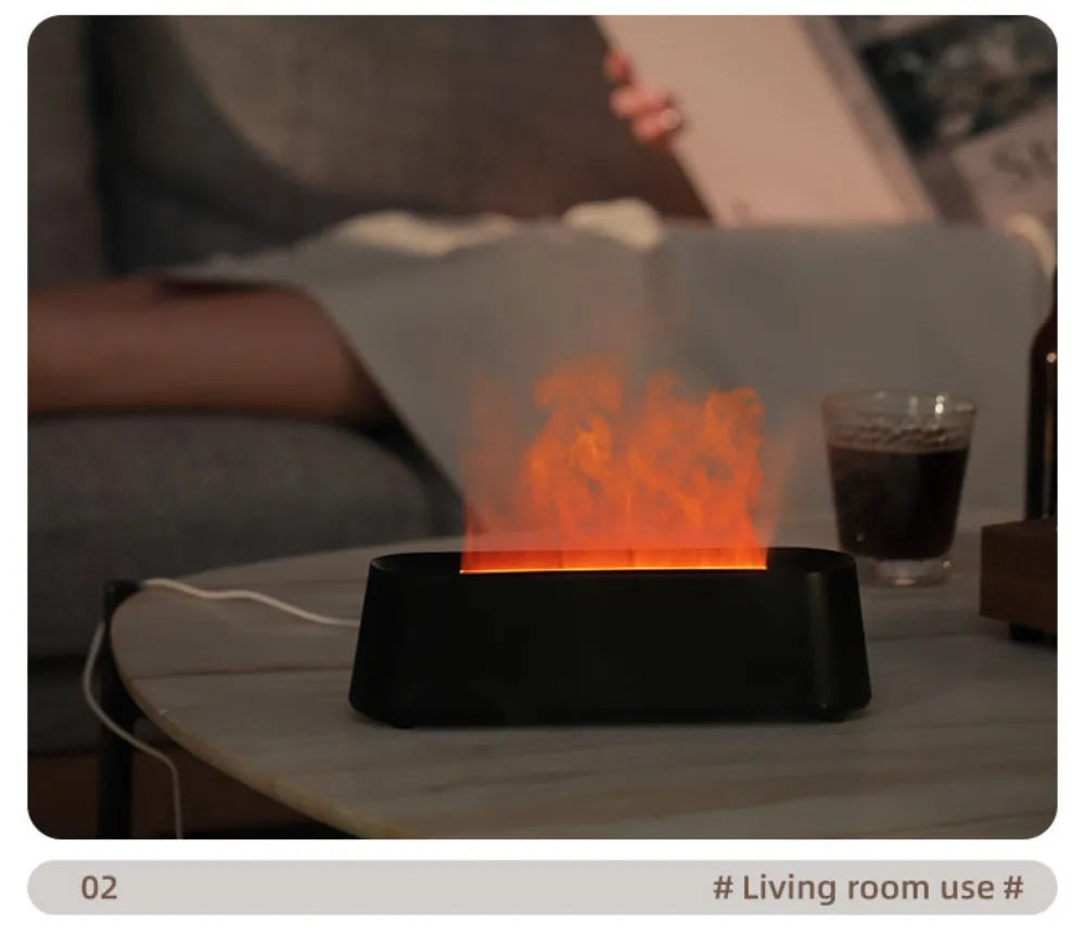 Nawilżacz Powietrza z Efektem Płomienia i Funkcją Dyfuzora LED