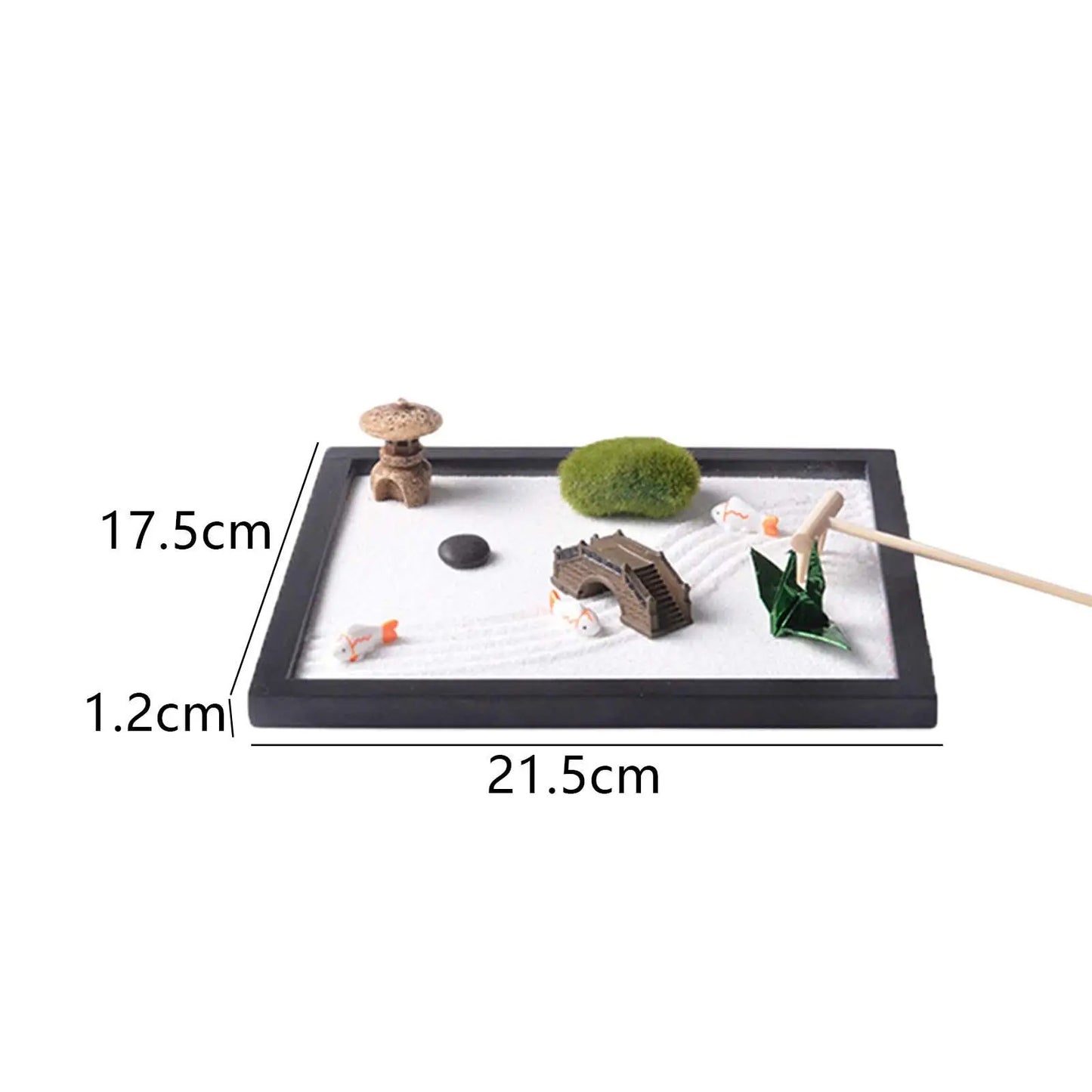 Zestaw Zen Garden-Japoński Mini Ogród Piaskowy na Biurko z Figurką Buddy
