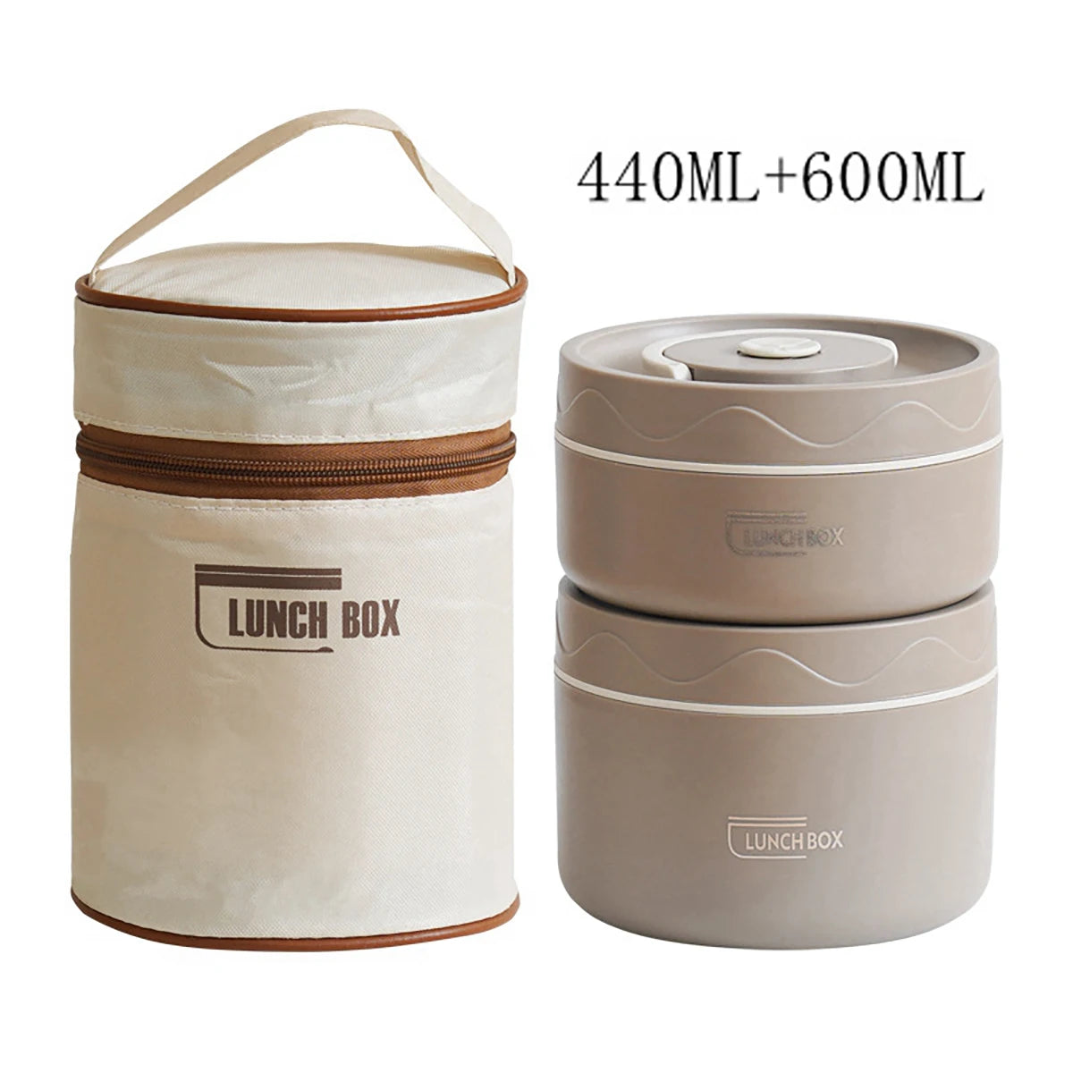 Lunchbox Stalowy z Torbą Termiczną – Dwuwarstwowy, Hermetyczny Pojemnik na Jedzenie