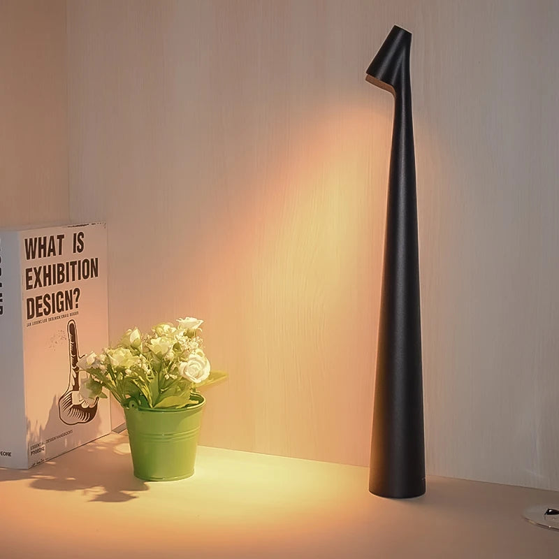 Minimalistyczna lampka stołowa LED, bezprzewodowa, ładowana USB