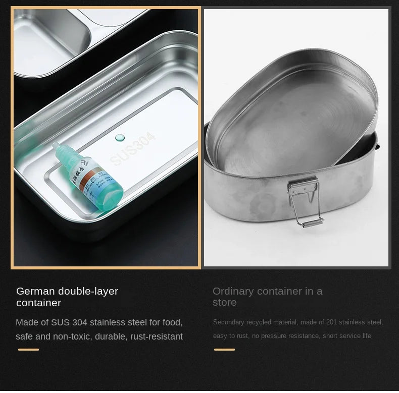 Lunch box 2w1 z Torbą Termiczną-Pojemnik na Lunch z 304 Stali Nerdzewnej