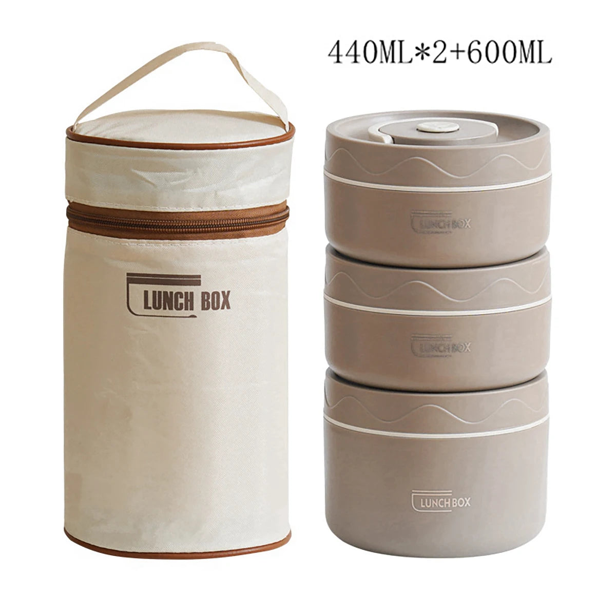 Lunchbox Stalowy z Torbą Termiczną – Dwuwarstwowy, Hermetyczny Pojemnik na Jedzenie