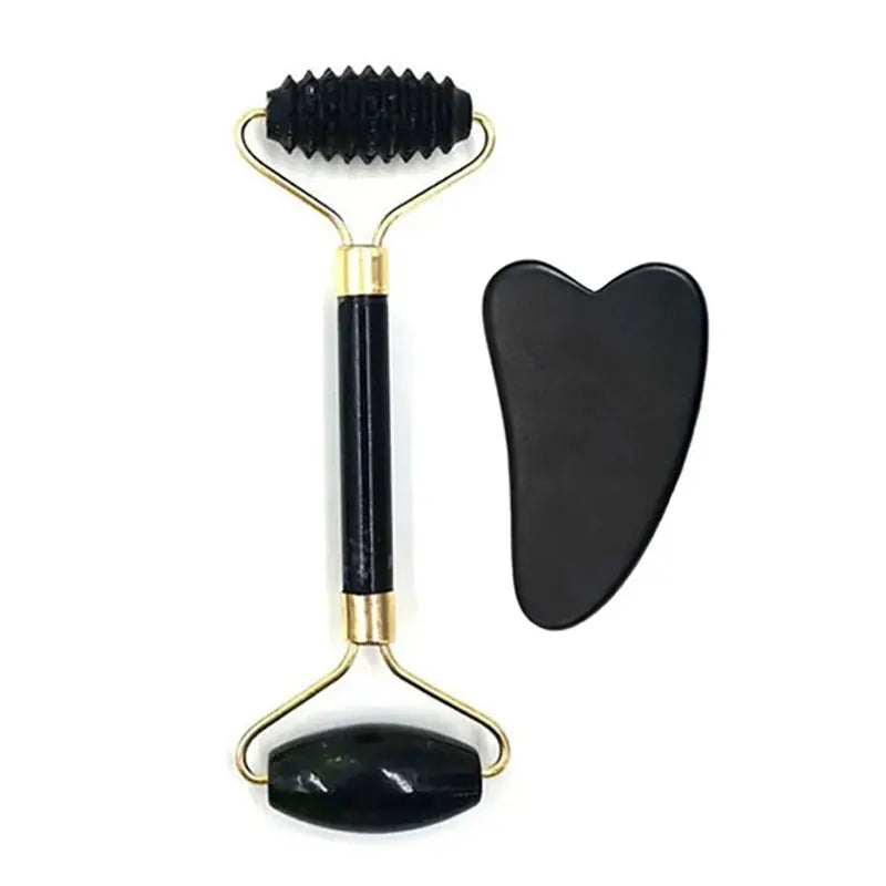Zestaw Jadeitowy do Masażu Twarzy-Roller+Gua Sha