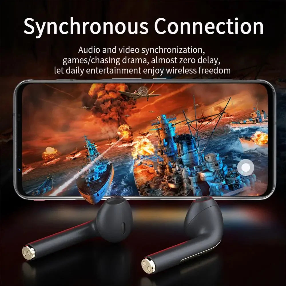 Bezprzewodowe słuchawki douszne Bluetooth 5.3 z mikrofonem, kompaktowe etui ładujące