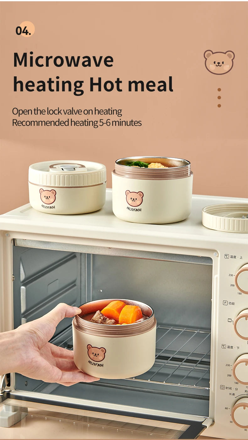 Lunchbox termiczny. Stal nierdzewna różne pojemności szczelny pojemnik na ciepłe posiłki