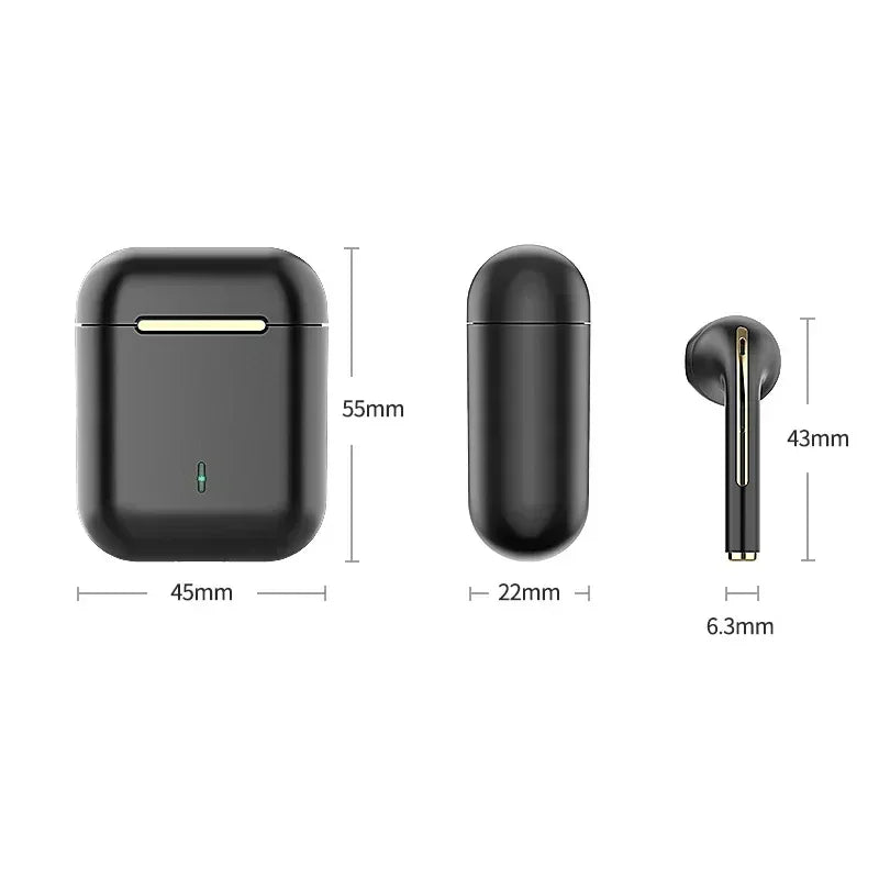 Bezprzewodowe słuchawki douszne Bluetooth 5.3 z mikrofonem, kompaktowe etui ładujące