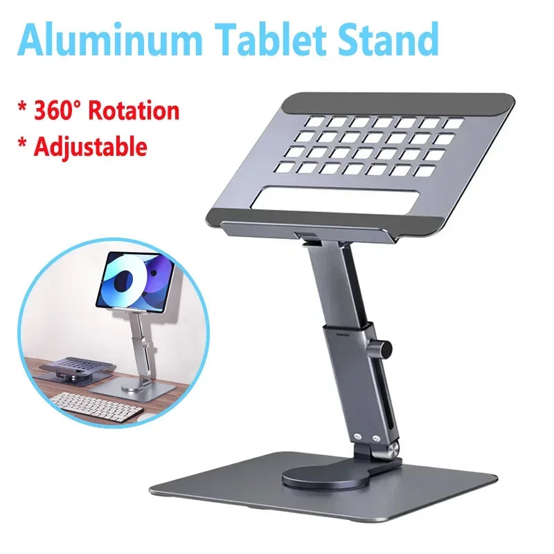 Aluminiowa podstawka pod tablet i laptop z regulacją wysokości i kąta obrotu 360°