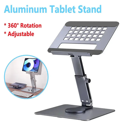 Aluminiowa podstawka pod tablet i laptop z regulacją wysokości i kąta obrotu 360°