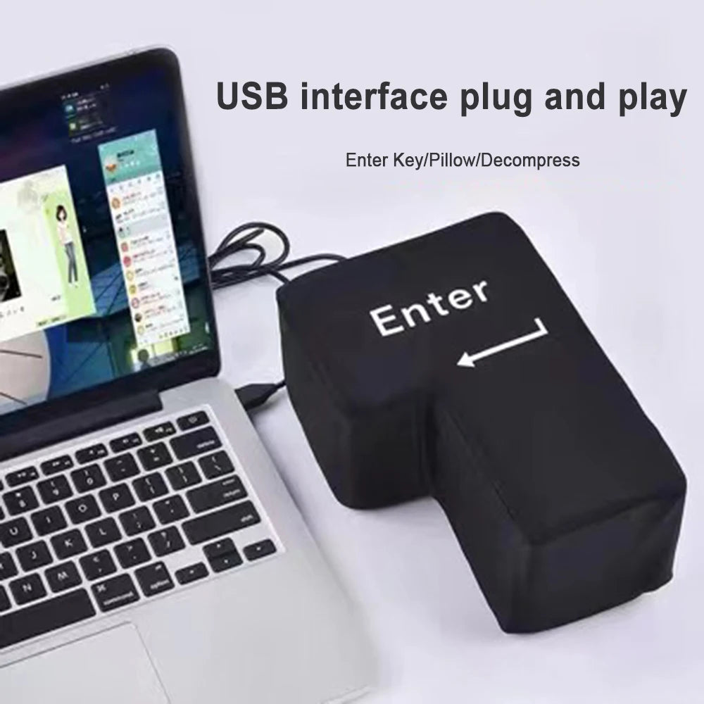 Poduszka USB Enter Key – miękka poduszka komputerowa do biurka i laptopa