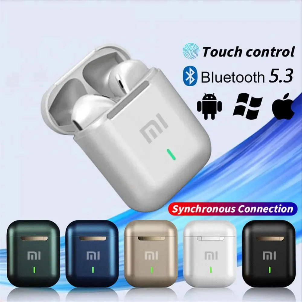 Bezprzewodowe słuchawki douszne Bluetooth 5.3 z mikrofonem, kompaktowe etui ładujące