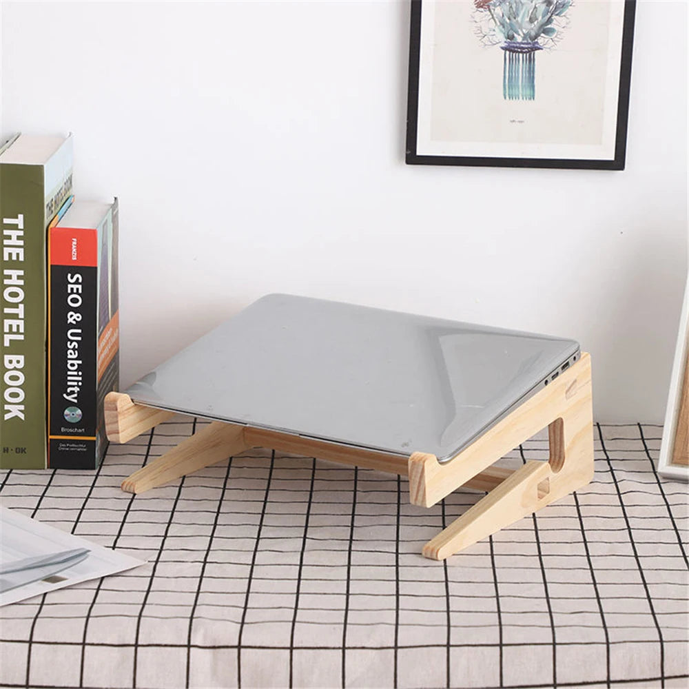 Drewniany Stojak Pod Laptopa 11-17 Organizer Biurkowy-Wood Laptop Stand