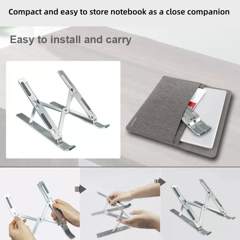 Składany uchwyt aluminiowy pod laptopa z regulacją wysokości