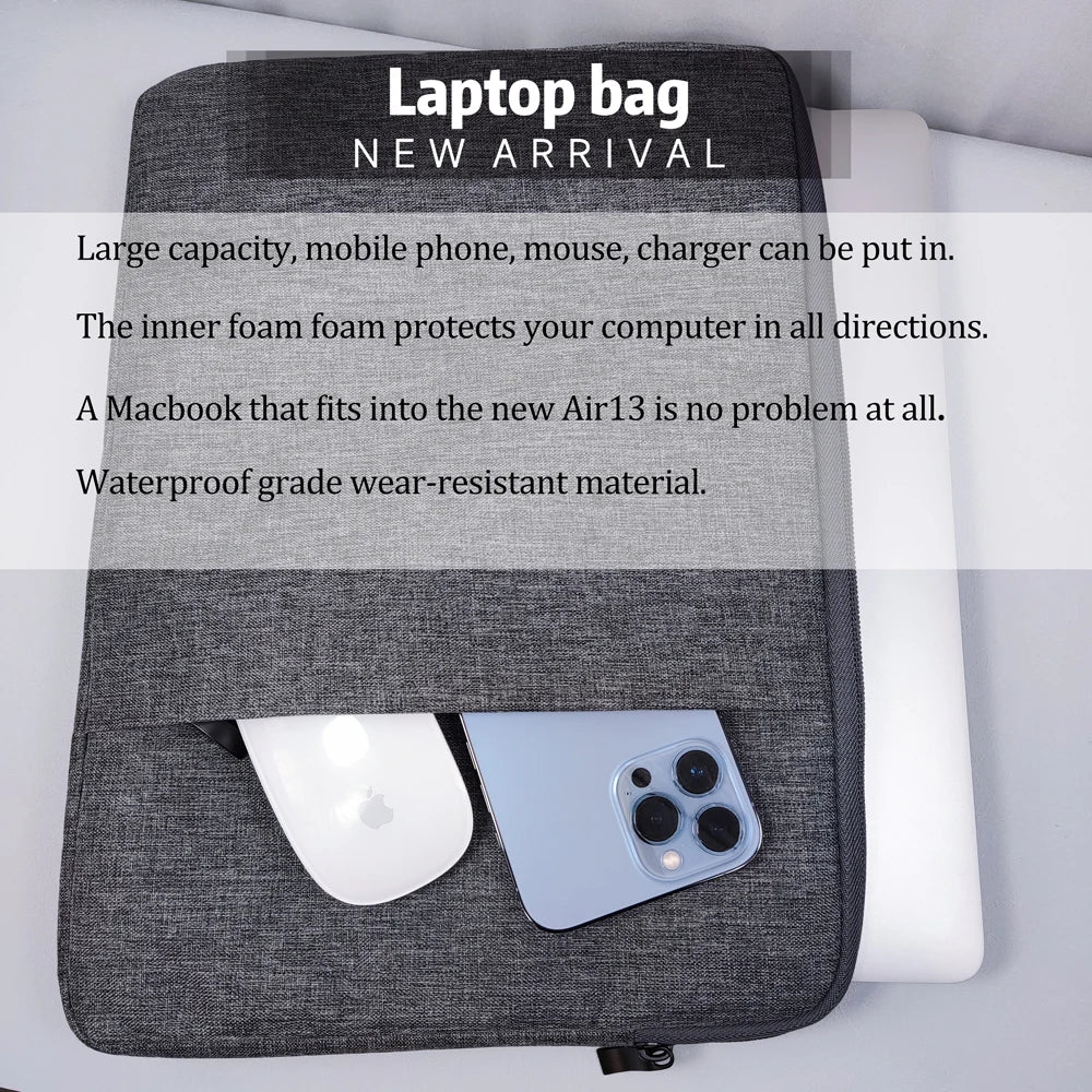 Denimowa Torba na Laptopa-Etui  13-16 cali z Zamkiem Błyskawicznym