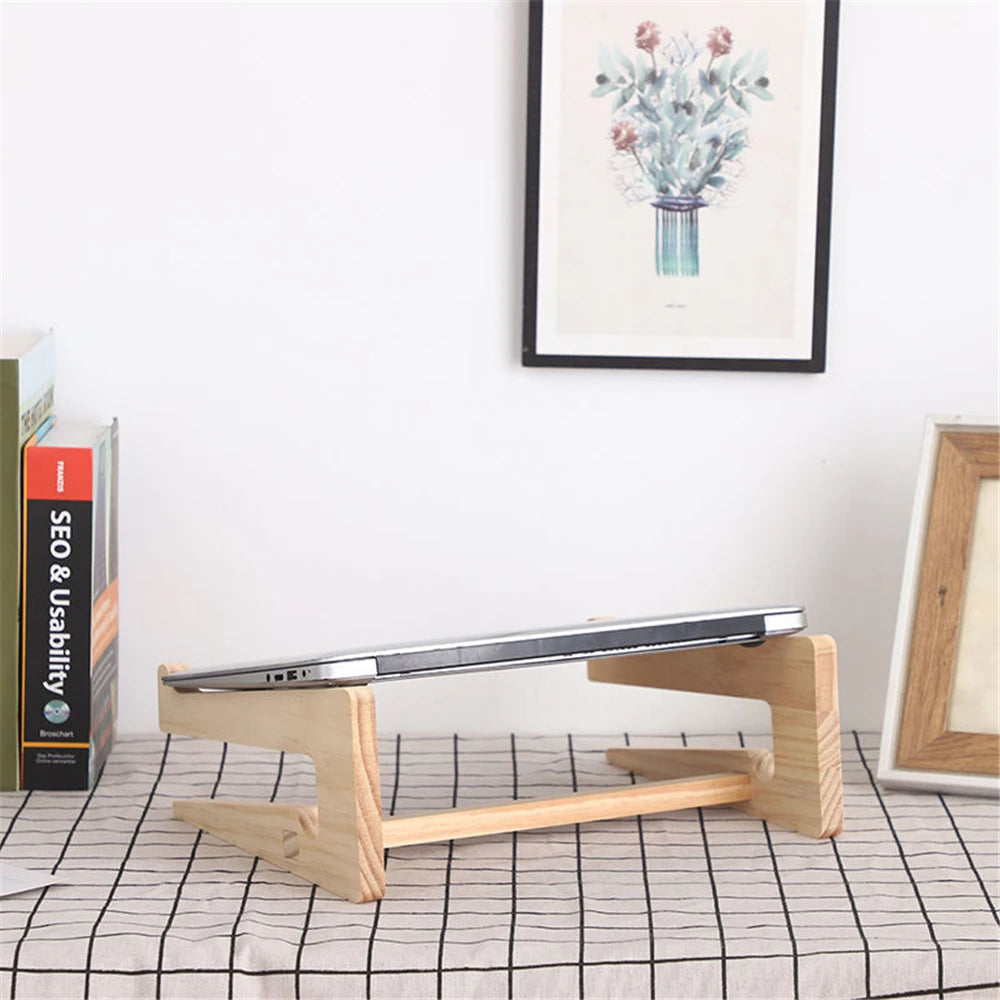 Drewniany Stojak Pod Laptopa 11-17 Organizer Biurkowy-Wood Laptop Stand