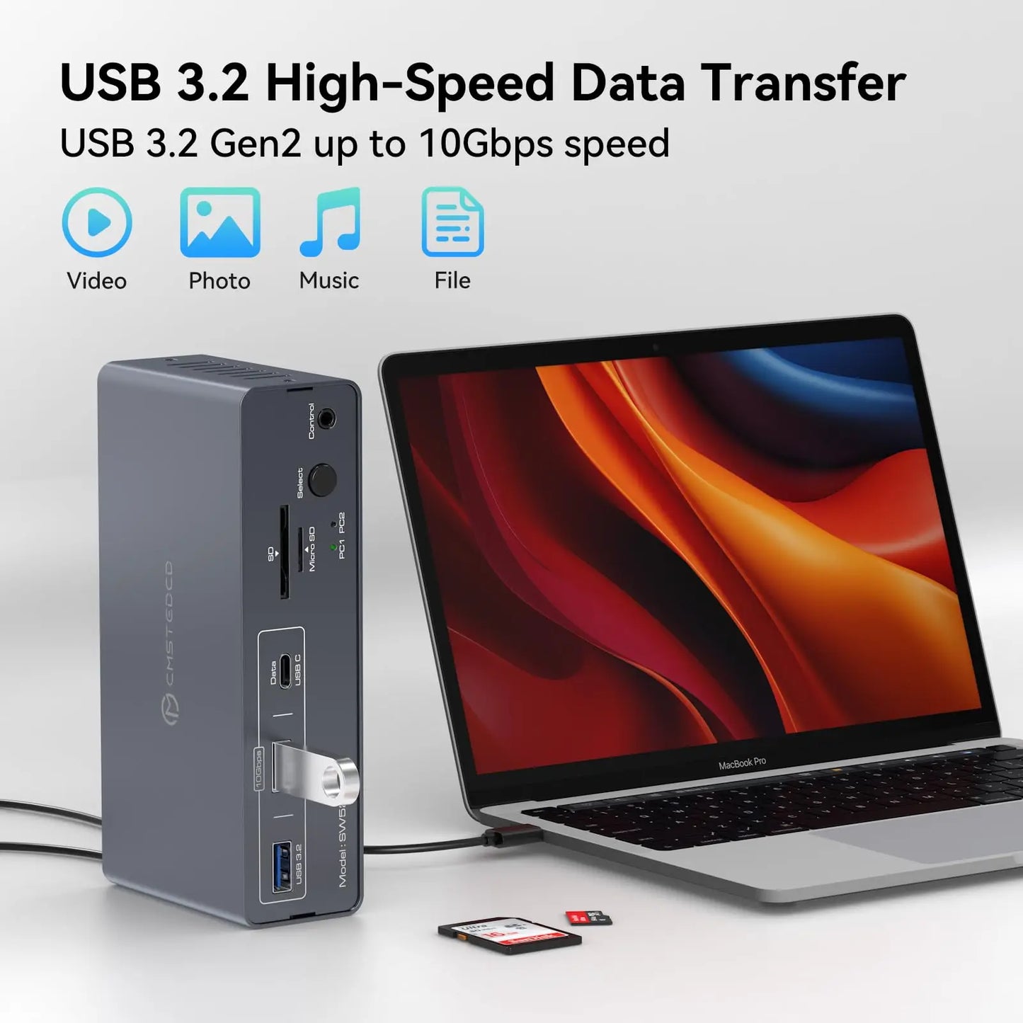 Stacja dokująca USB C z HDMI i DisplayPort-Dual Monitor dla Laptopa i PC