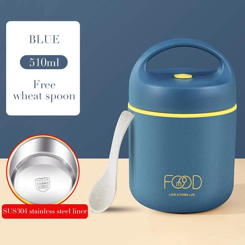 Lunchbox  termiczny ze stali nierdzewnej z torbą i łyżką.Dla dzieci i dorosłych