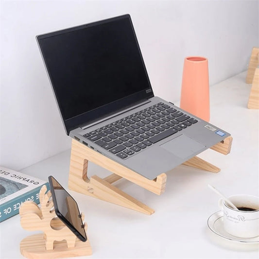 Drewniany Stojak Pod Laptopa 11-17 Organizer Biurkowy-Wood Laptop Stand