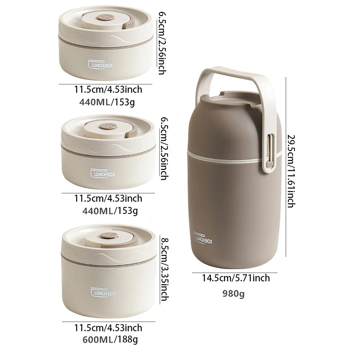 Lunchbox Stalowy z Torbą Termiczną – Dwuwarstwowy, Hermetyczny Pojemnik na Jedzenie