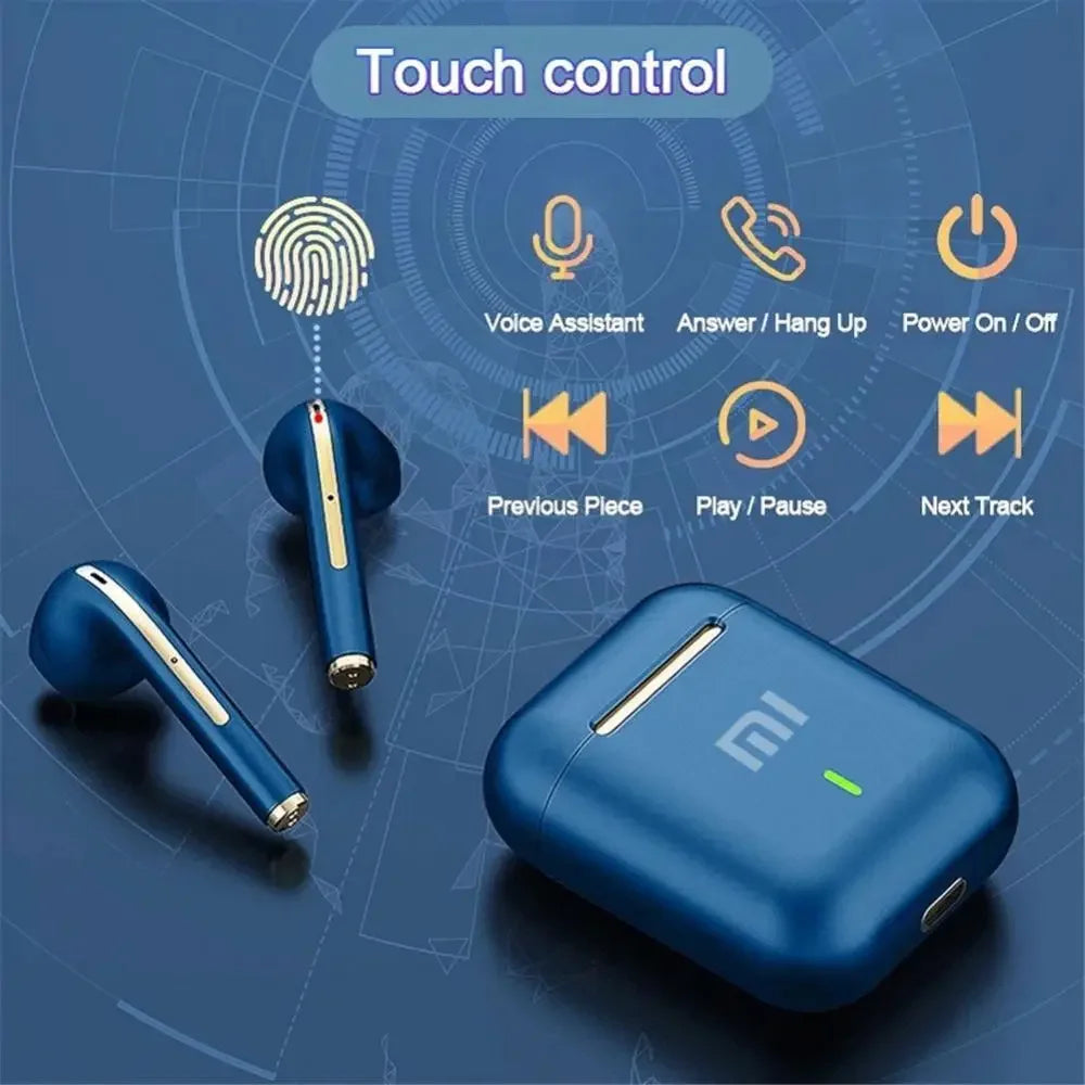 Bezprzewodowe słuchawki douszne Bluetooth 5.3 z mikrofonem, kompaktowe etui ładujące