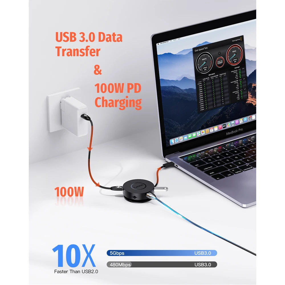 Stacja dokująca USB-C 7w1 z podwójnym HDMI 4K,portem PD 100W i Gigabit Ethernet