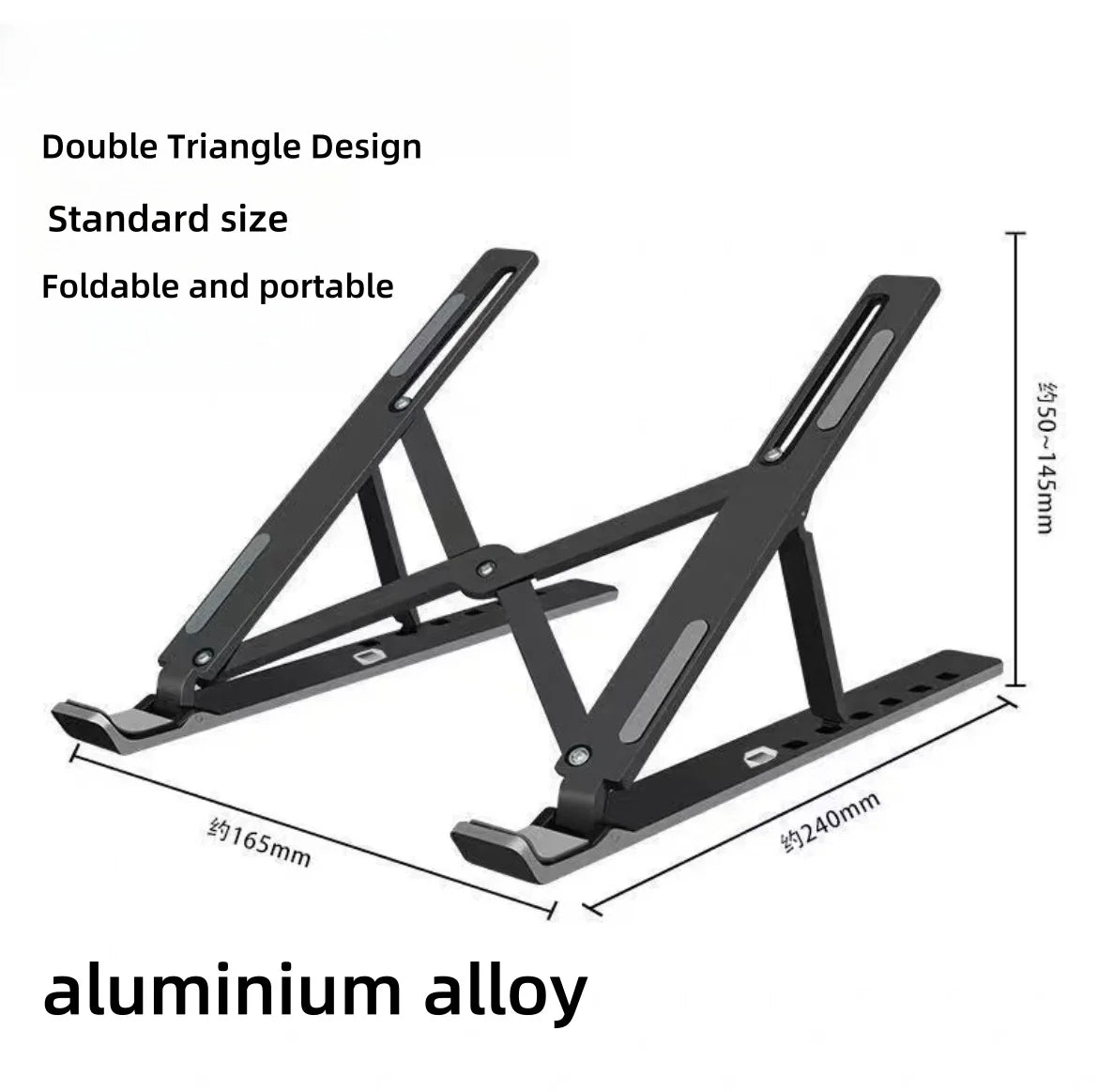 Składany uchwyt aluminiowy pod laptopa z regulacją wysokości