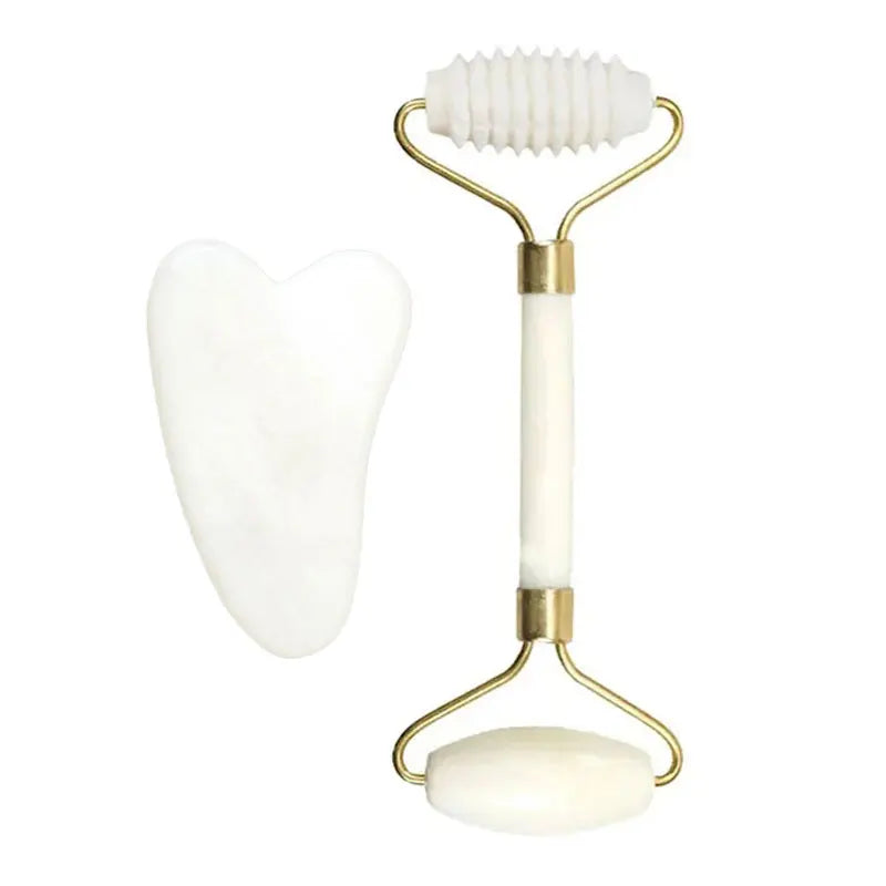 Zestaw Jadeitowy do Masażu Twarzy-Roller+Gua Sha