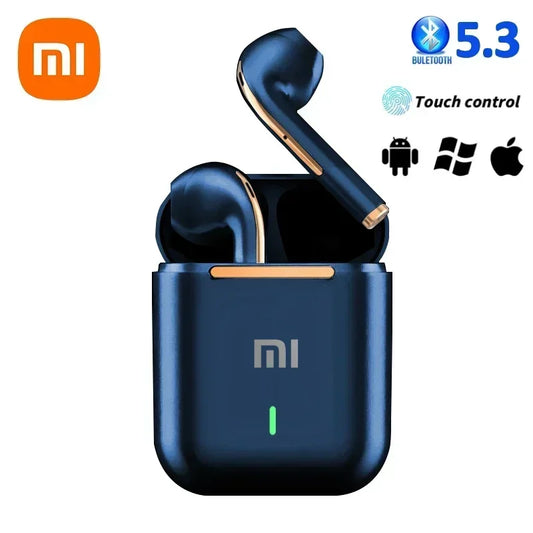 Bezprzewodowe słuchawki douszne Bluetooth 5.3 z mikrofonem, kompaktowe etui ładujące