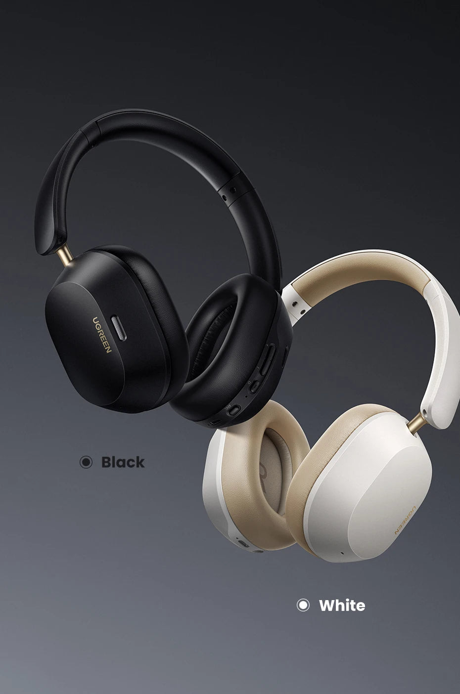 Bezprzewodowe słuchawki z redukcją hałasu, Bluetooth 5.3, długi czas pracy
