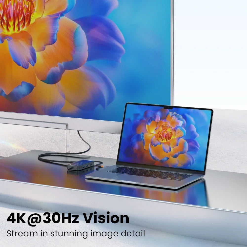 10w1 Stacja dokująca USB-C z HDMI 4K,PD 100W i czytnikiem kart-uniwersalny HUB
