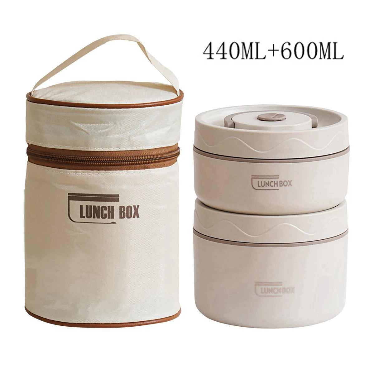 Lunchbox Stalowy z Torbą Termiczną – Dwuwarstwowy, Hermetyczny Pojemnik na Jedzenie