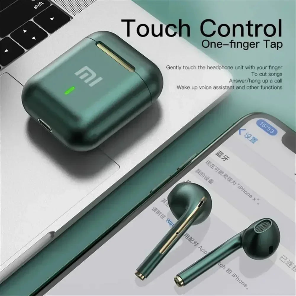 Bezprzewodowe słuchawki douszne Bluetooth 5.3 z mikrofonem, kompaktowe etui ładujące