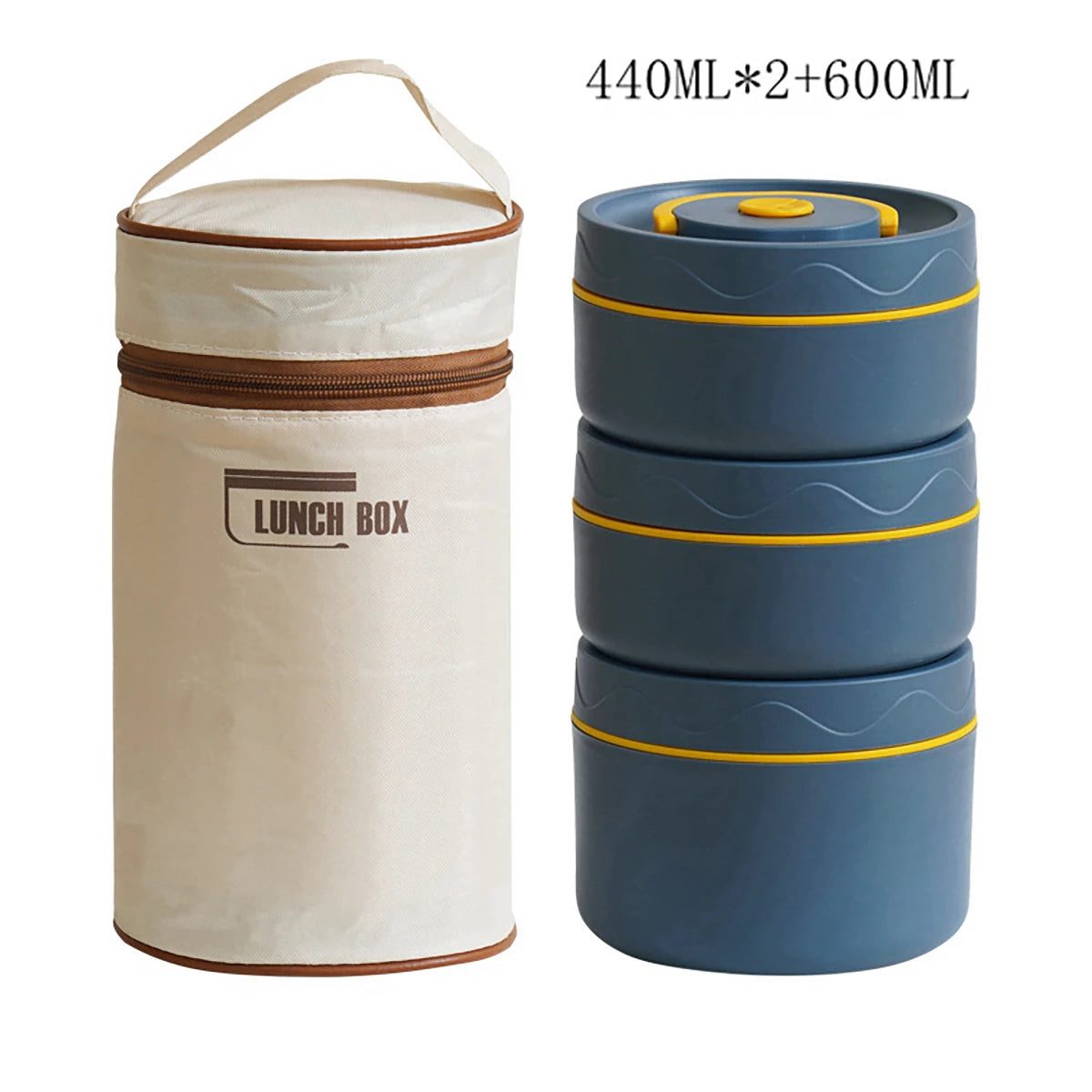 Lunchbox Stalowy z Torbą Termiczną – Dwuwarstwowy, Hermetyczny Pojemnik na Jedzenie