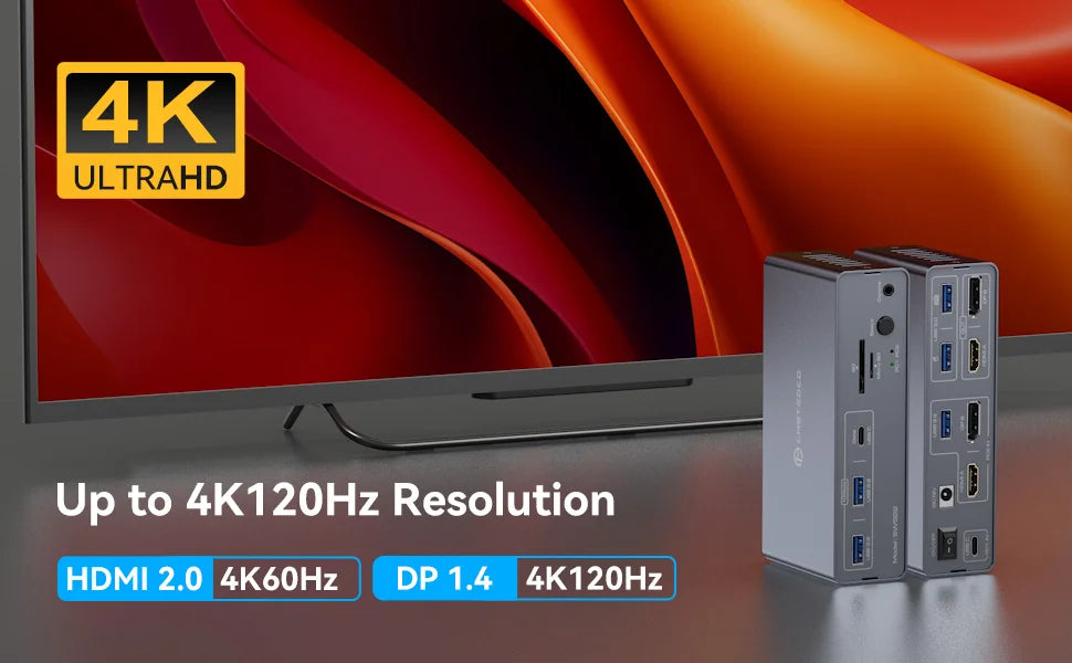 Stacja dokująca USB C z HDMI i DisplayPort-Dual Monitor dla Laptopa i PC
