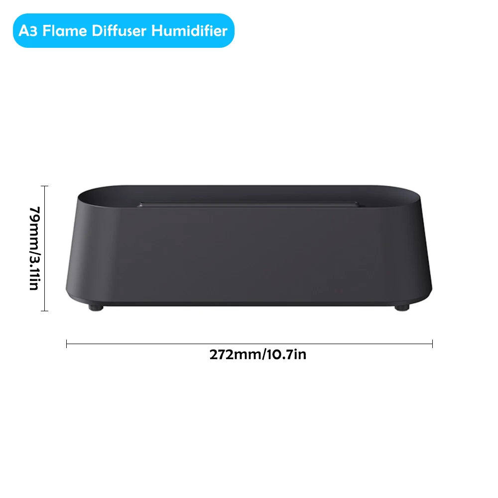 Nawilżacz Powietrza z Efektem Płomienia i Funkcją Dyfuzora LED
