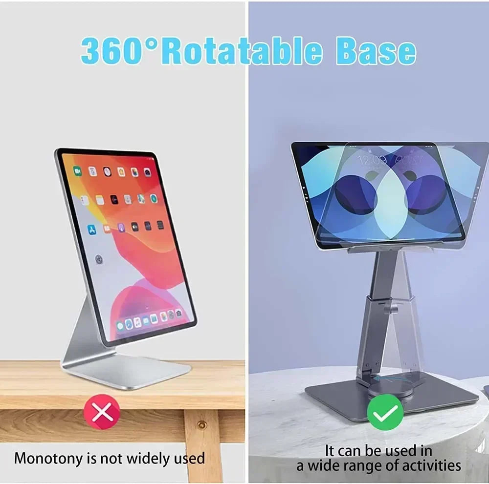 Aluminiowa podstawka pod tablet i laptop z regulacją wysokości i kąta obrotu 360°