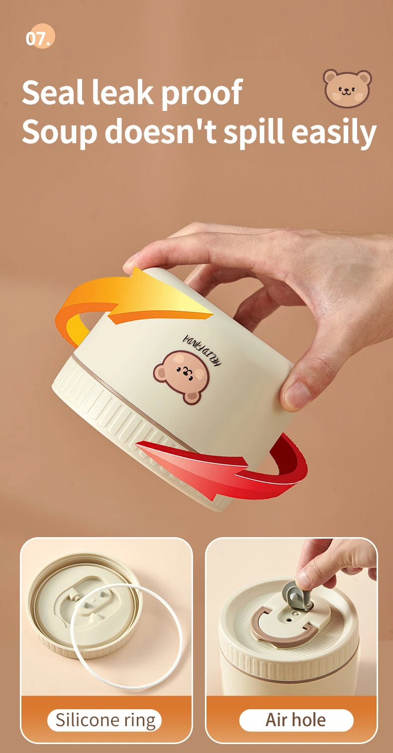 Lunchbox termiczny. Stal nierdzewna różne pojemności szczelny pojemnik na ciepłe posiłki