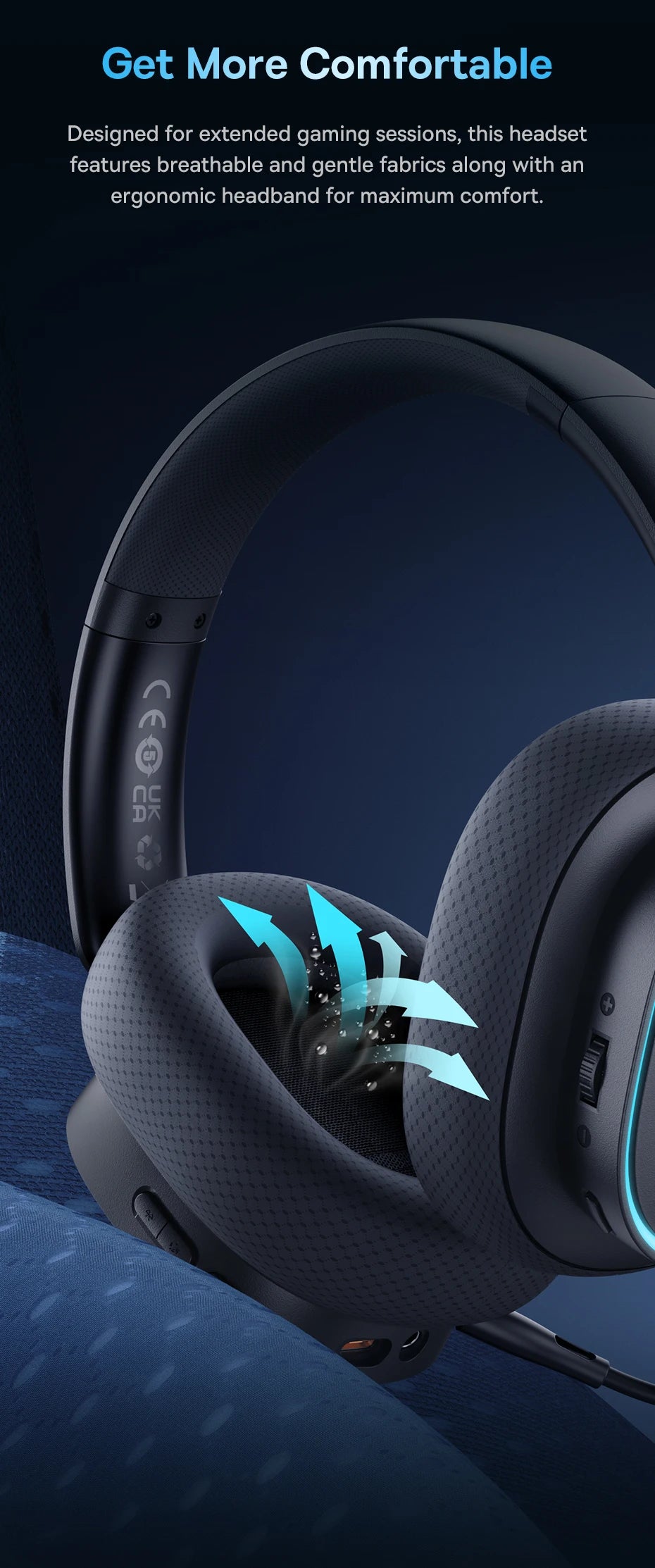 Słuchawki gamingowe z mikrofonem, Bluetooth 5.3, przewodowe i bezprzewodowe, 40 mm, do gier i transmisji