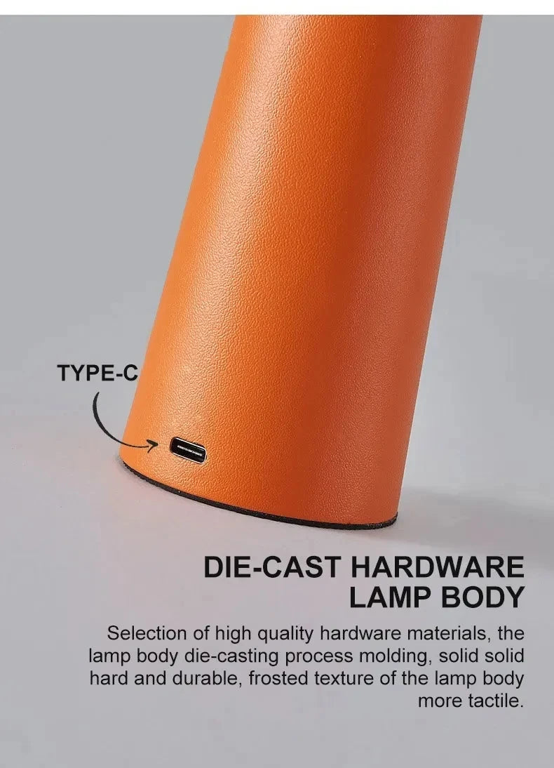 Minimalistyczna lampka stołowa LED, bezprzewodowa, ładowana USB