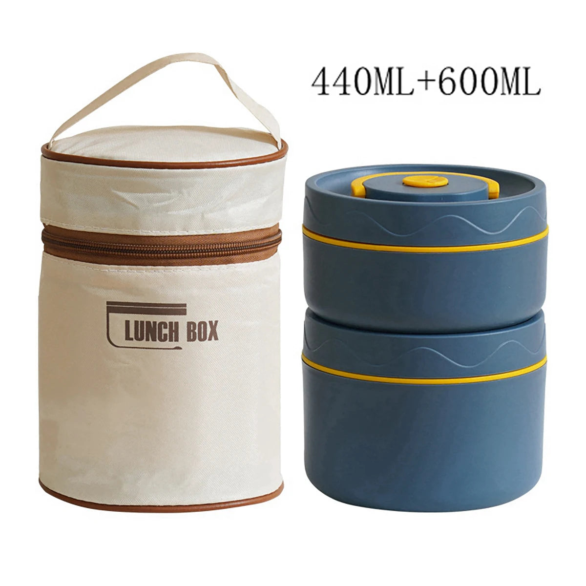 Lunchbox Stalowy z Torbą Termiczną – Dwuwarstwowy, Hermetyczny Pojemnik na Jedzenie