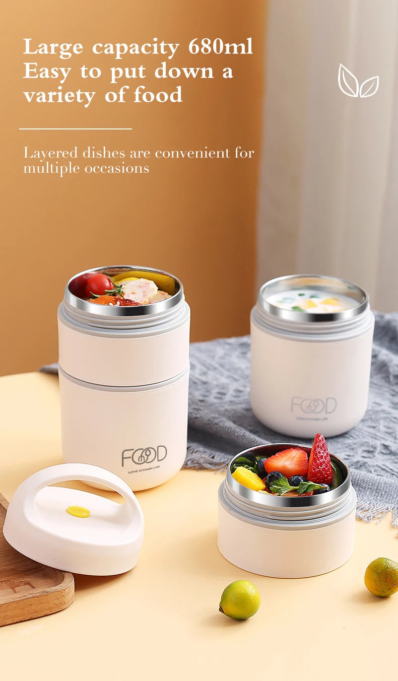 Lunchbox  termiczny ze stali nierdzewnej z torbą i łyżką.Dla dzieci i dorosłych