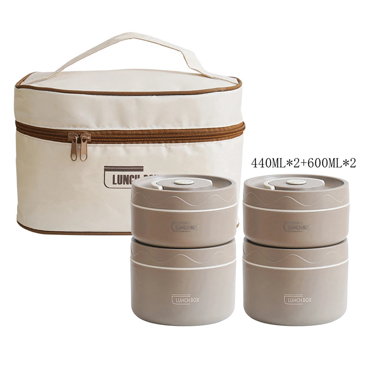 Lunchbox Stalowy z Torbą Termiczną – Dwuwarstwowy, Hermetyczny Pojemnik na Jedzenie