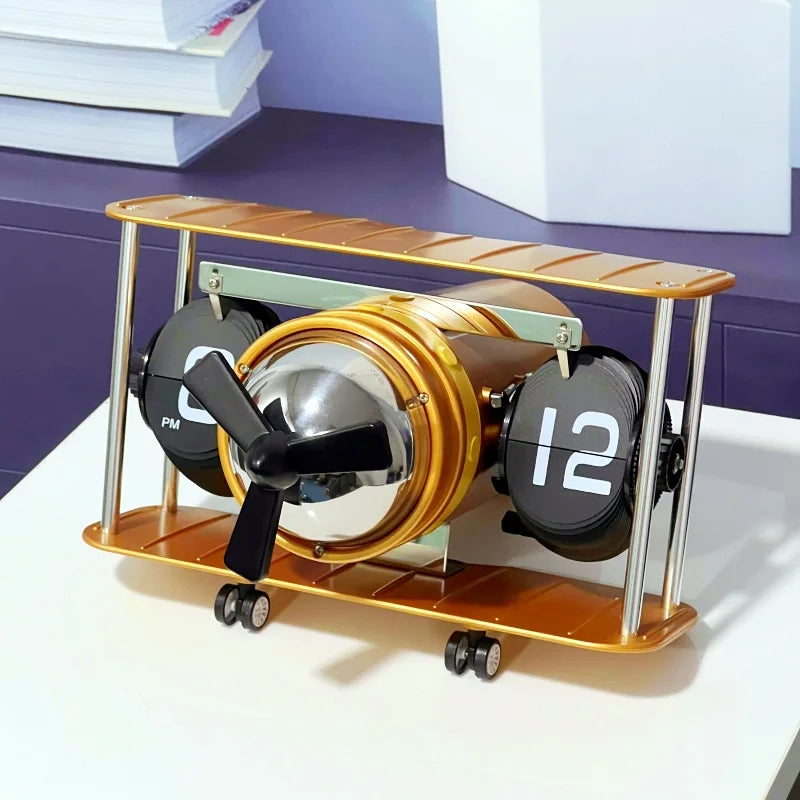 Zegar Biurkowy Retro Flip-Kreatywny Zegar Stronicowy z Mechanizmem Klapkowym