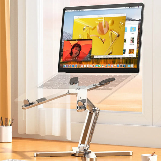 Składany aluminiowy stolik pod laptopa z regulacją 360 do pracy i nauki