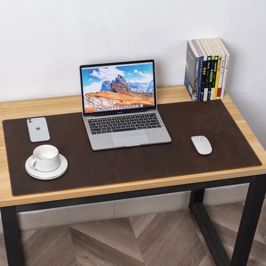 Duża skórzana mata na biurko– do komputera, laptopa i pracy