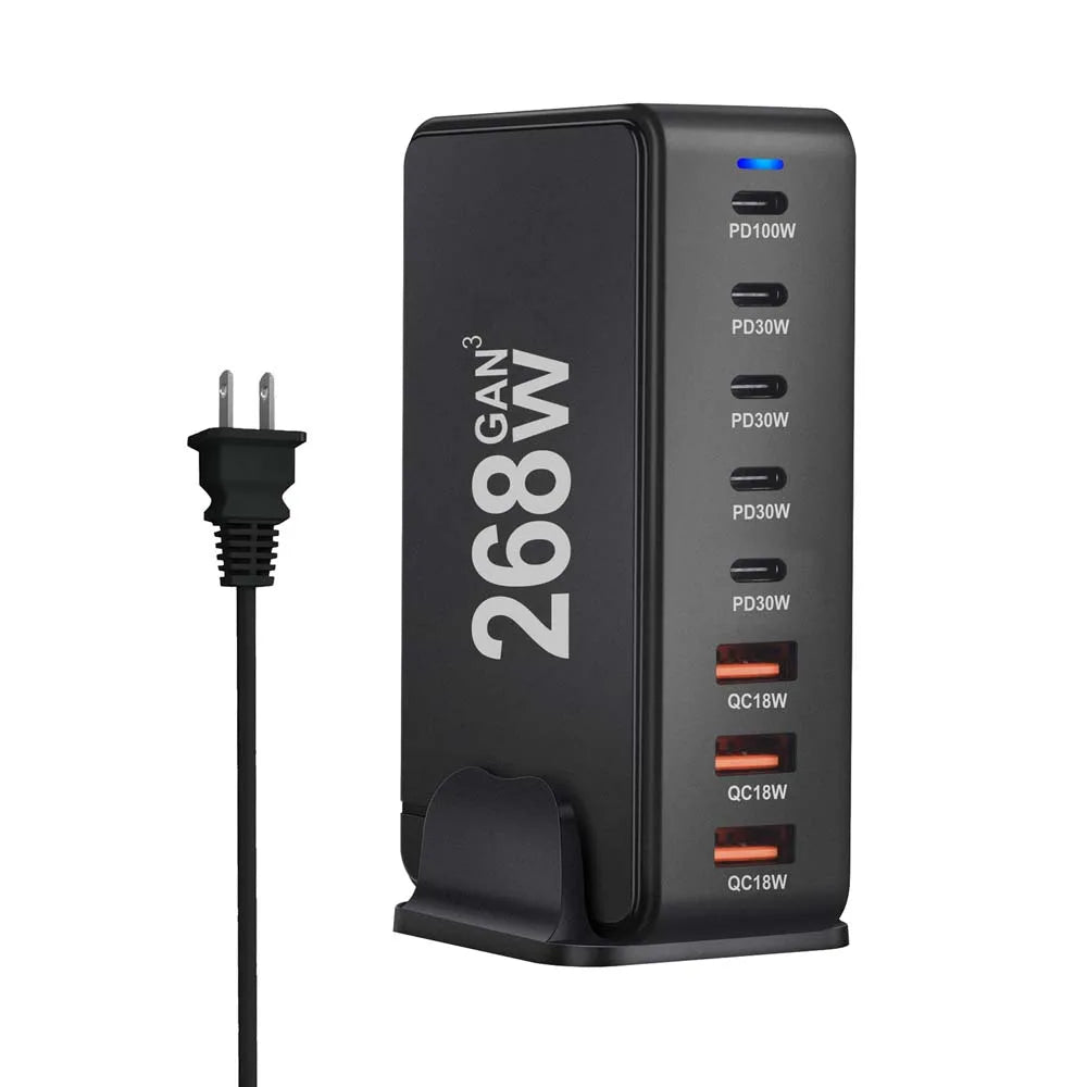 Wieloportowa ładowarka USB z szybkim ładowaniem i kompaktową konstrukcją