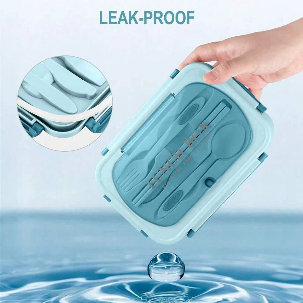 Lunchbox  4-komorowy z Pokrywką i Przegrodami – Pojemnik na Jedzenie do Pracy lub Szkoły