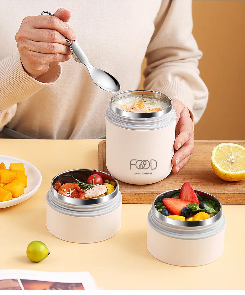 Lunchbox  termiczny ze stali nierdzewnej z torbą i łyżką.Dla dzieci i dorosłych