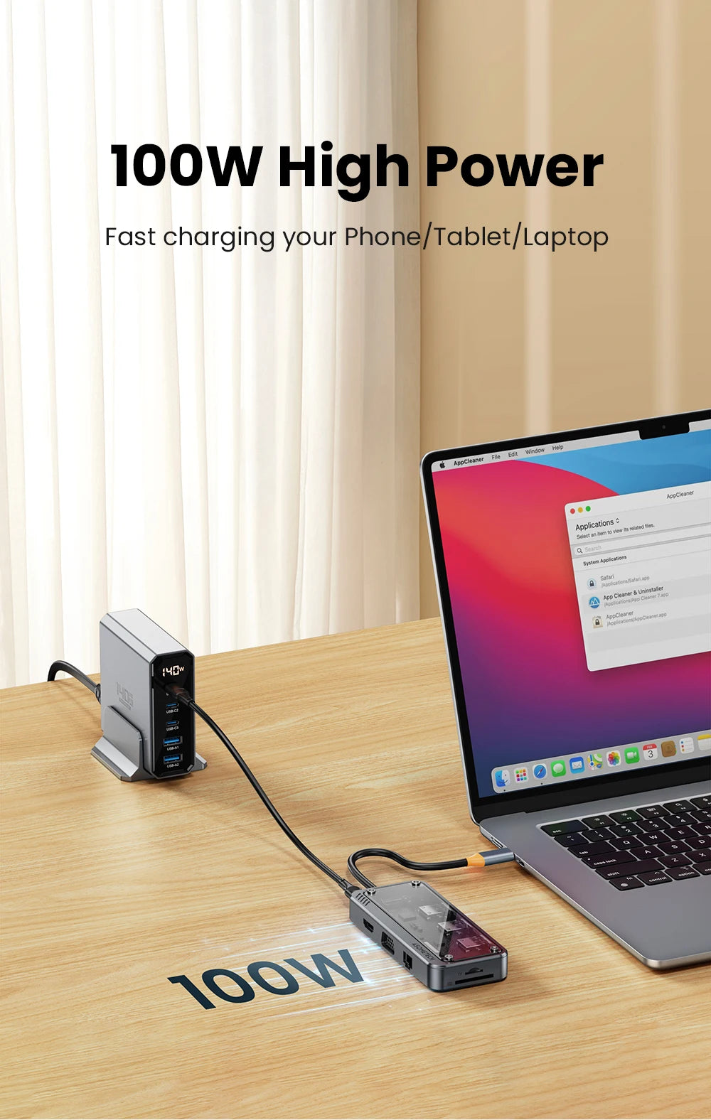 10w1 Stacja dokująca USB-C z HDMI 4K,PD 100W i czytnikiem kart-uniwersalny HUB