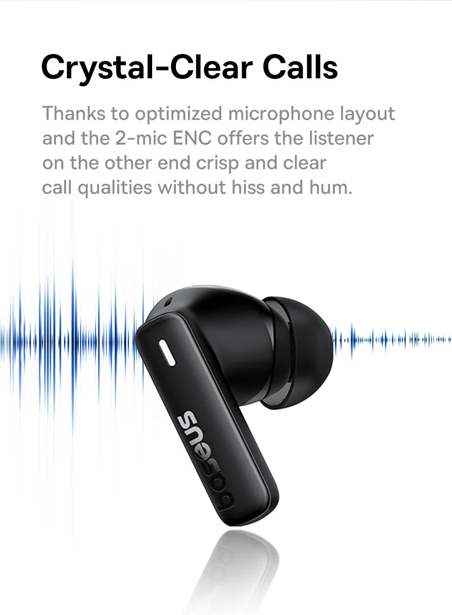 Bezprzewodowe słuchawki Bluetooth 5.3 z etui ładującym i klasą wodoodporności IPX5