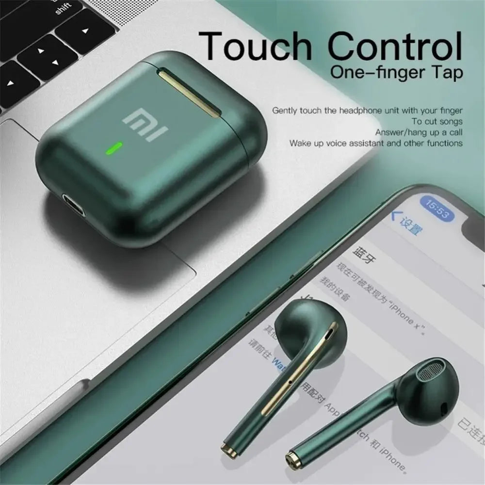 Bezprzewodowe słuchawki douszne Bluetooth 5.3 z mikrofonem, kompaktowe etui ładujące